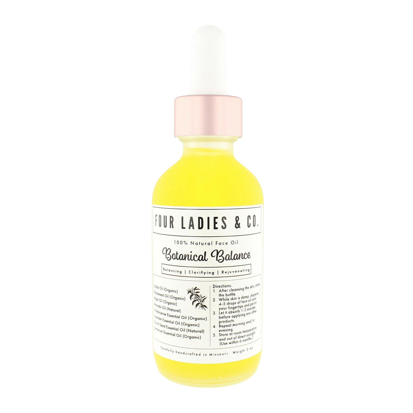 Botanical Balance Face Oil Natural Ingredients Four Ladies & Co Balancing Clarifying Rejuvenating
