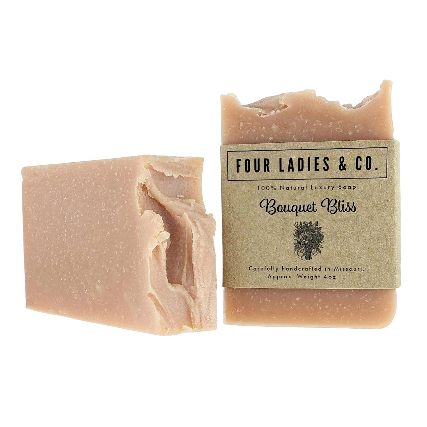Bouquet Bliss Bar Soap Natural Ingredients Four Ladies & Co Made with Coconut Milk