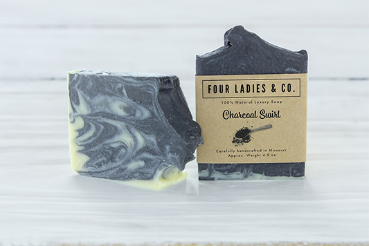 Charcoal Swirl Bar Soap | Made with Coconut Milk