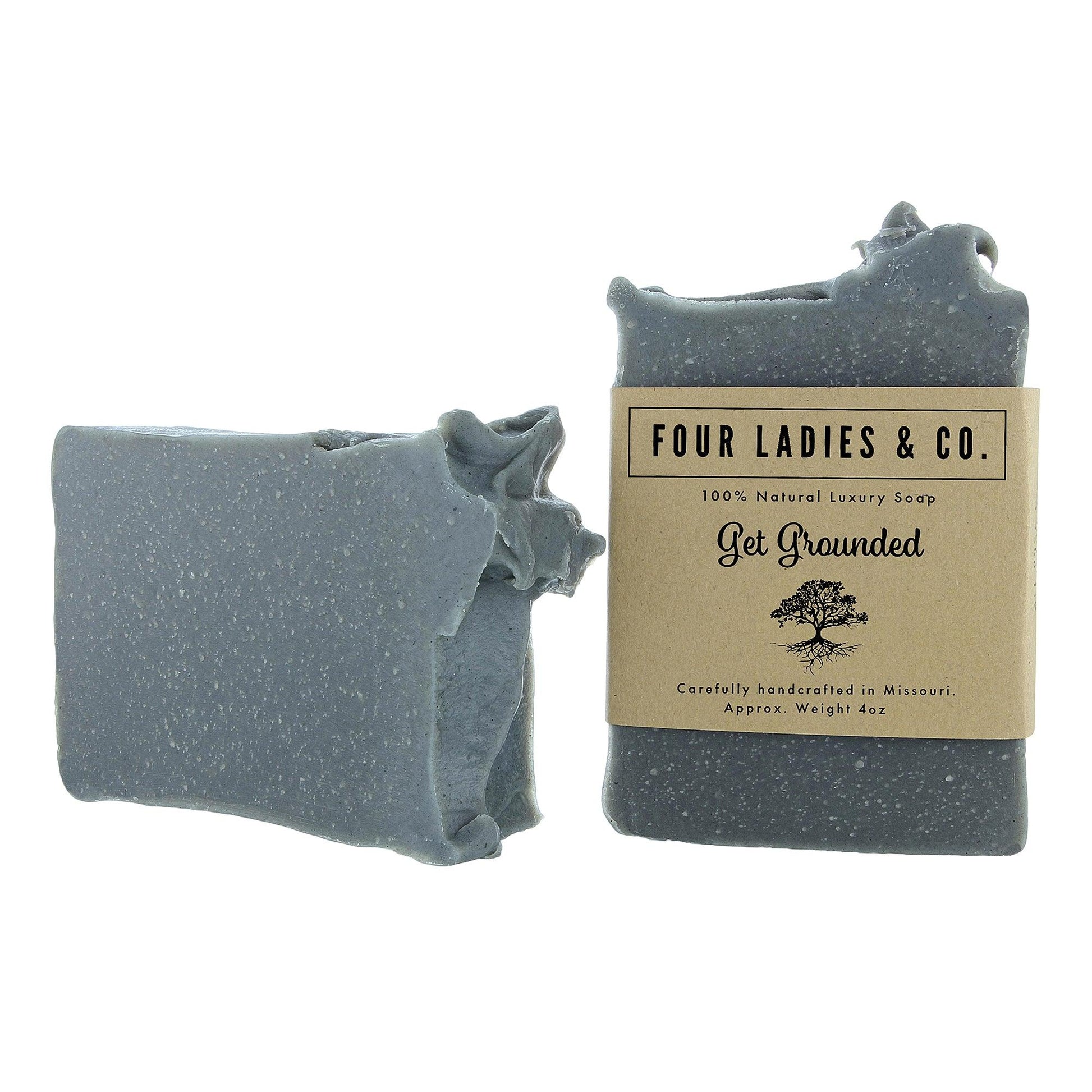 Get Grounded Bar Soap Natural Ingredients Four Ladies & Co Made with Goat Milk