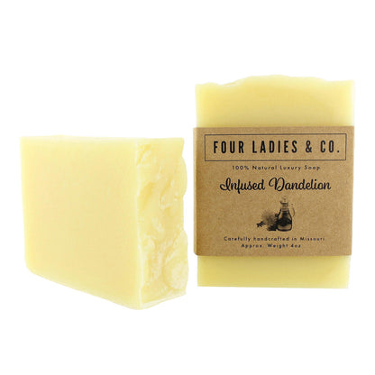 Infused Dandelion Bar Soap Natural Ingredients Four Ladies & Co Made with Aloe Vera