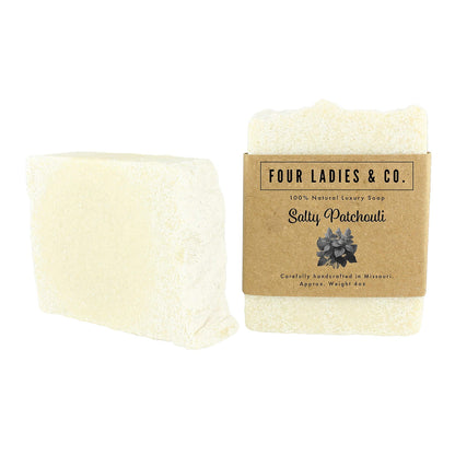 Salty Patchouli Bar Soap Natural Ingredients Four Ladies & Co Made with Aloe Vera